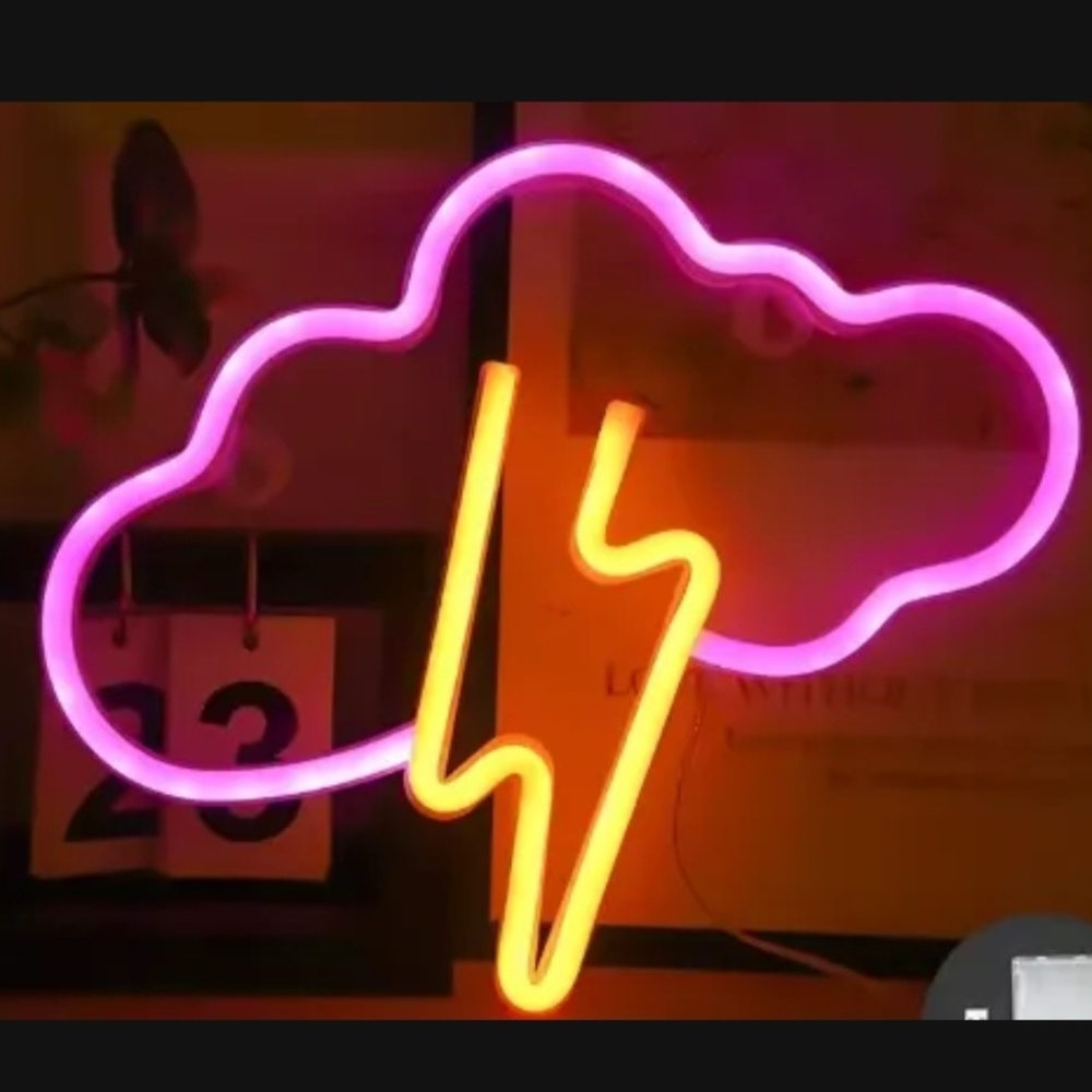 Pink and Orange Neon Cloud Light